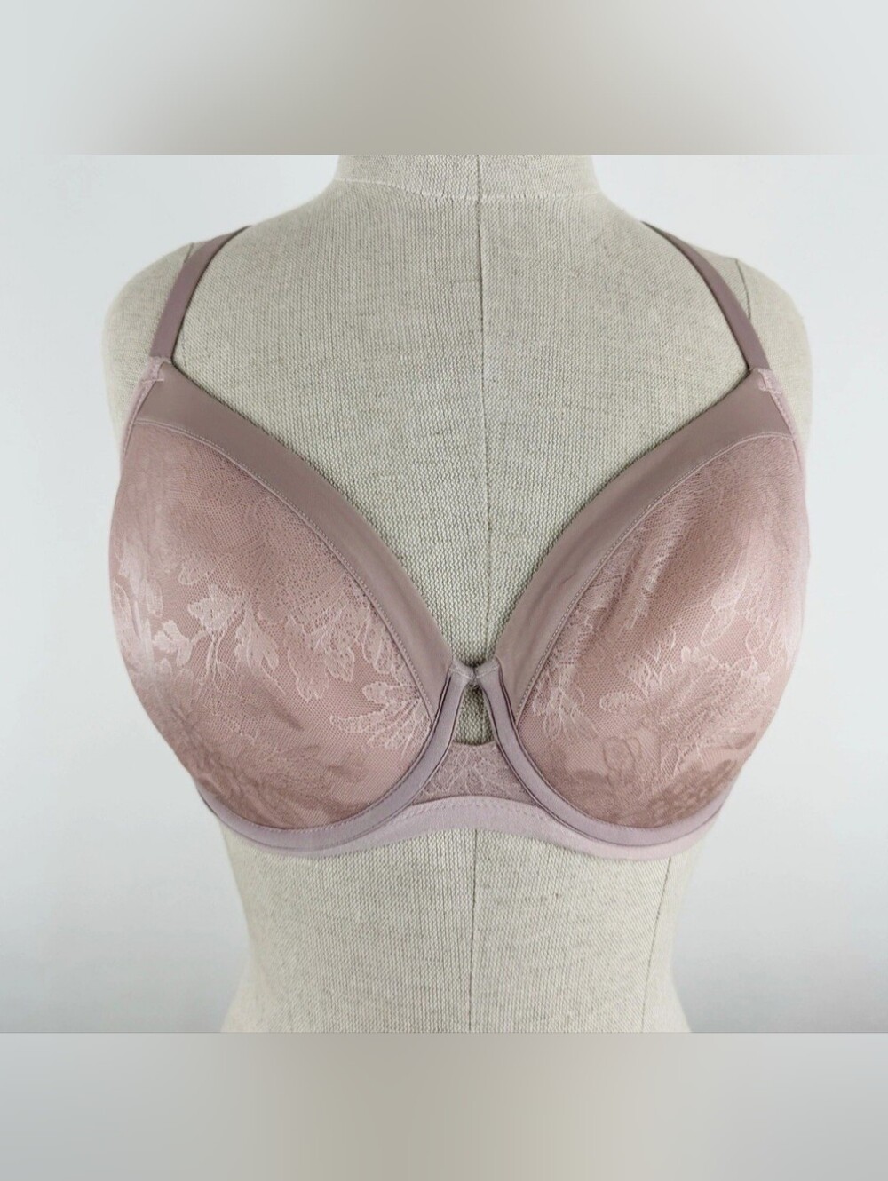 Soma Lightest Lift Modern Coverage Bra Size 38C Beige Lace Overlay Underwire